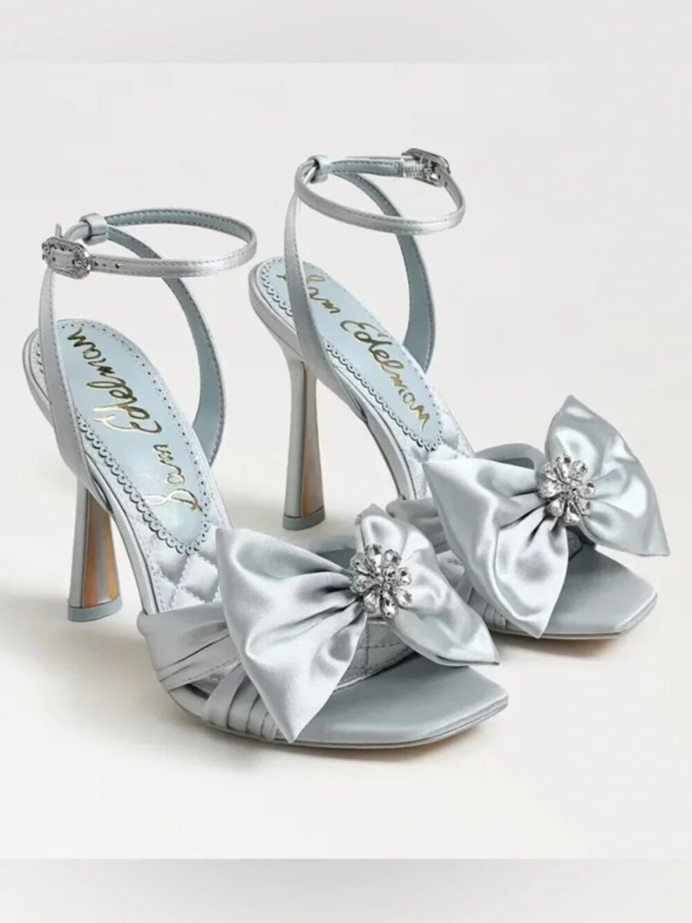 NWT Sam Edelman Embellished Satin Heeled Sandals Size 9